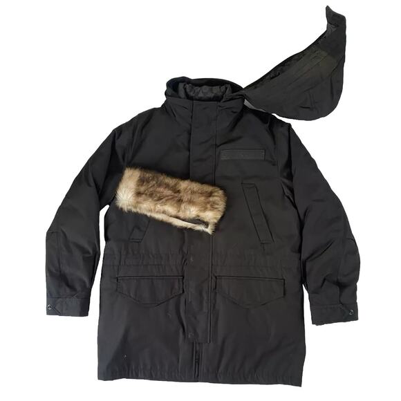 COACH Men's 3-in-1 Parka Snorkel Jacket X-Small Black Shearling Hood 3088 - Picture 12 of 15
